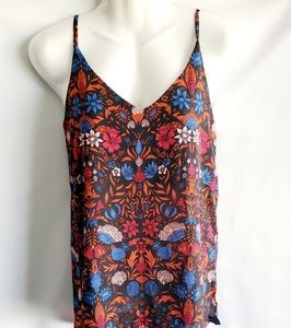H&M Spaghetti Strap Multicolored Floral Blouse